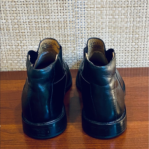 🌟HP🌟Brass Boot Black Leather Square Toe Dress Ankle Boots 10 - Picture 10 of 11